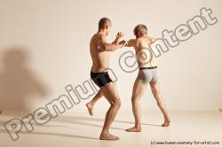 Underwear Martial art Man - Man White Moving poses Slim Short Blond Dynamic poses Academic